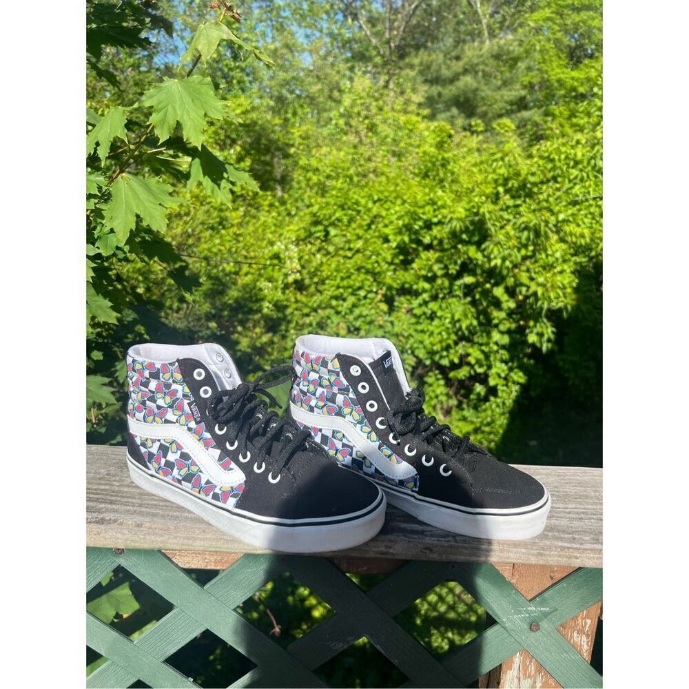 VANS FILLMORE HI WOMENS BUTTERFLY CHECKRBRD MULTI COLOR SIZE 8.5